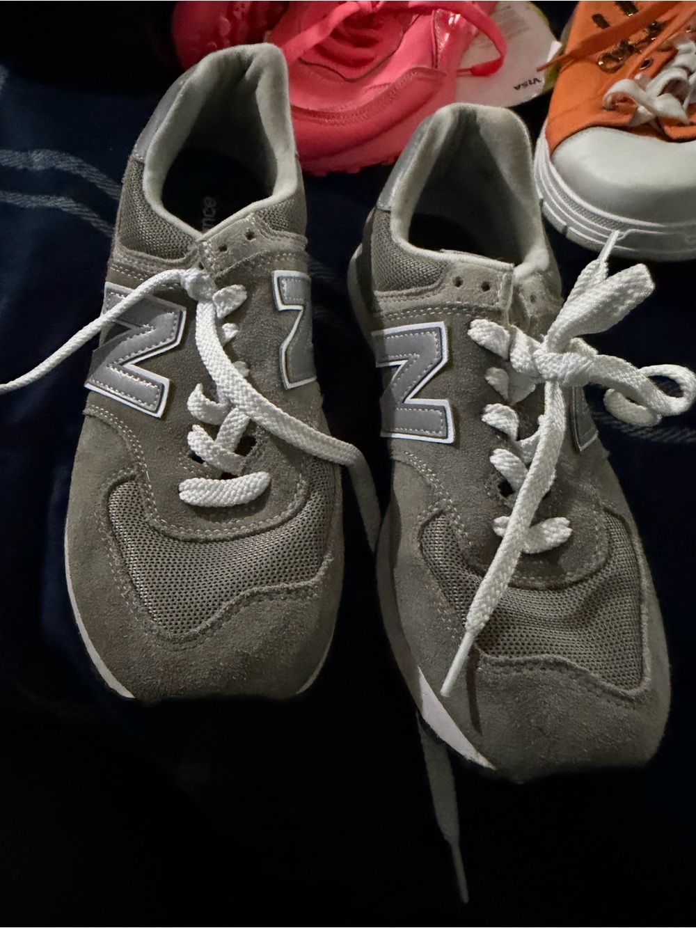 New Balance Women's Gray Suede & Mesh Sneakers